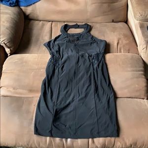 Black lace cutout dress